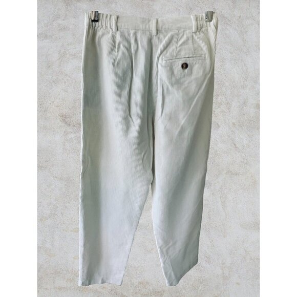 TALBOTS VINTAGE HIGH RISE CREAM WINTER WHITE LONG CORDUROY PANTS STRAIGHT LEG 2 - Picture 7 of 7